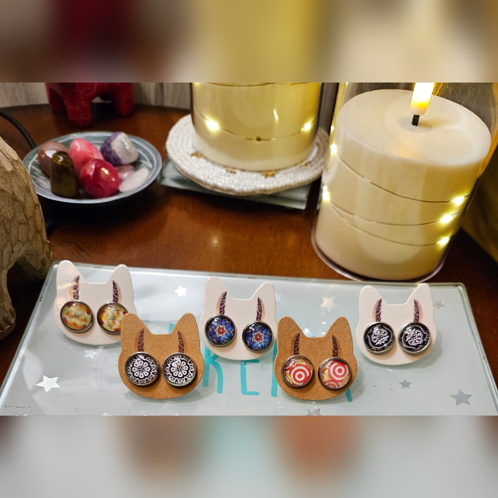 Hand Assembled Stud Earrings